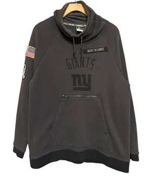 Nike Size M Charcoal Gray NFL NY Giants Salute To Service Cowl Neck Sweatshirt thumbnail 1