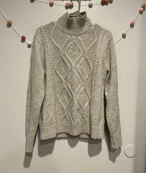 Banana Republic Merino Wool Italian Yarn Fair Isle Fisherman Turtleneck Sweater thumbnail 1