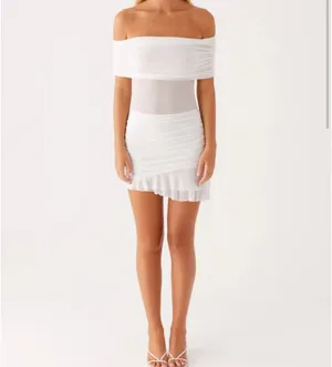 Peppermayo Nelly off-shoulder white mini dress white size 2 thumbnail 2