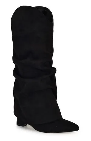 Nine West Women's Amazin Pointy Toe Slouchy Knee High Boots Size 6M thumbnail 1