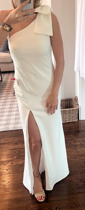 Mac Duggal Bow One Shoulder Side Slit Gown thumbnail 2