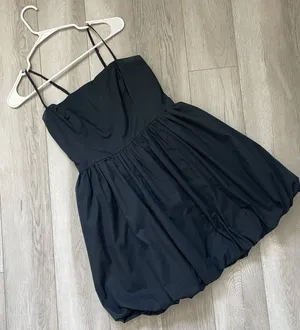 Abercrombie & Fitch Dress sleeveless bubble hem mini womens Black medium modern thumbnail 1