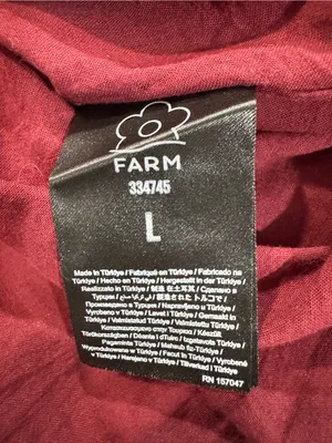 FARM Rio Paisley Floral Print Mini Dress Burgundy Puff Sleeve Size Large thumbnail 9