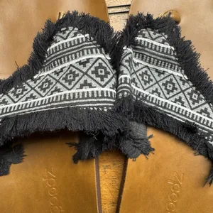 Feelgoodz Zensole Western Boho Flip Flops Black And White‎ Womens Size 7/8 thumbnail 2