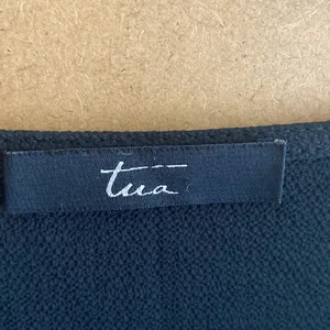 NWOT Tua black dress top blouse shirt with belt tie large thumbnail 4
