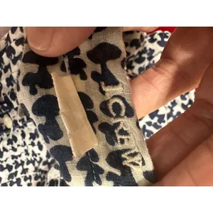 J.Crew Mushroom Print Pintuck Pleated Button‎ Front Blouse Navy White Y2K 82254 thumbnail 5