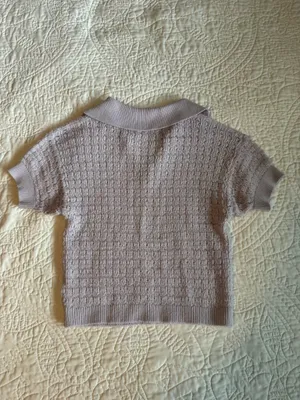 Urban Outfitters Light Purple Knit Cropped Polo thumbnail 3