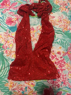 red glitter sequin top Size XS thumbnail 1