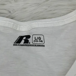 Russell Athletic NEW T-Shirt IOWA University "Go Hawkeyes"Women's Large White Black thumbnail 3
