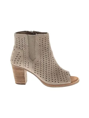Toms Majorca Peep Toe Ankle Booties Suede thumbnail 8