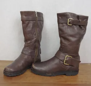 Kenneth Cole Gentle Souls Leather Side Zip Moto Fashion Boots Size 7M thumbnail 1