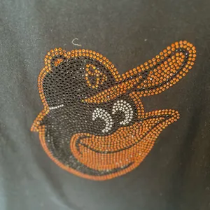 Gildan MLB Baltimore Orioles Black Bling Logo Tee. Size L thumbnail 3