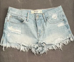 Abercrombie & Fitch Light Blue Denim Shorts used good condition thumbnail 1