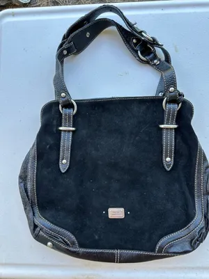 The Sak Mix Texture Patent Leather Suede Contrast Stitch Hobo Satchel Bag thumbnail 1