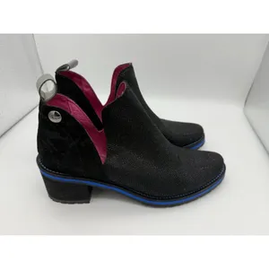 Chanii B Zippette Ankle Boots Womens 36 (5.5 US) Sparkle Floral Suede Whimsigoth thumbnail 6