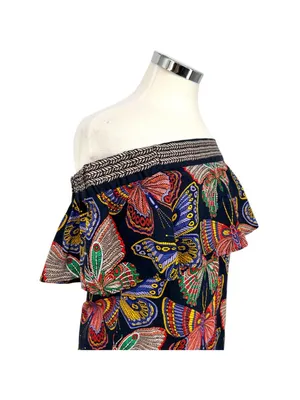 Trina Turk Resort Welton Butterfly Off-Shoulder Dress Multicolor Size Medium thumbnail 4