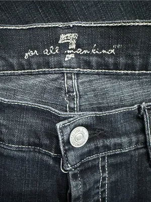 7 for All Mankind Black Straight-Leg Jeans thumbnail 3