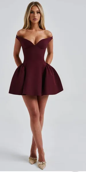 NEW Babyboo MARLA Mini Dress Cherry Lacquer Size XXL Cocktail Party Dress thumbnail 1
