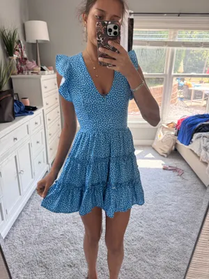 Cute boutique dress mini Blue thumbnail 4