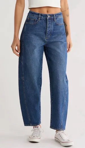 Habitual Women's Brant High Waist Crop Barrel Jeans Size 2/26 thumbnail 1