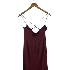 Lulus Moments of Beauty Plum Purple Satin Cowl Neck Tulip Maxi Dress size S NWT thumbnail 7