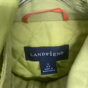 Lands End Jacket Womens Small Green Aqua‎ Check Nylon Hooded Full Zip Outdoor thumbnail 3