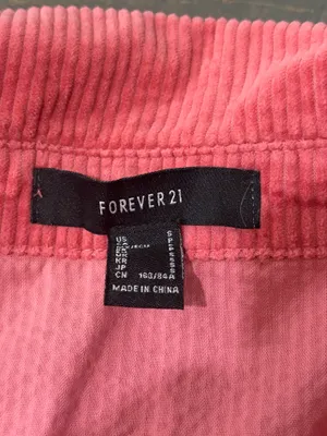 Forever 21 Pink Corduroy Button Front Shacket Overshirt Size Small thumbnail 4
