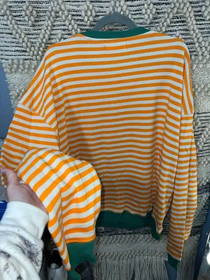 Free People Classic Striped Oversized Crewneck thumbnail 4