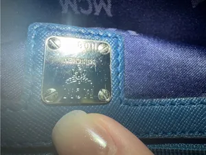 MCM Navy Leather Zip Wristlet thumbnail 9