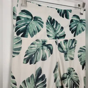Wildfox Sweat Leggings Green Palm Print High Waist Sportswear Gym Workout Small thumbnail 4