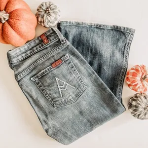 “A” Pocket Flare Jeans. Size 25 thumbnail 2