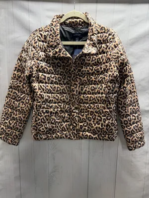 Lands' End NWT Leopard Print Down Filed Lightweight Packable Puffer Jacket thumbnail 2
