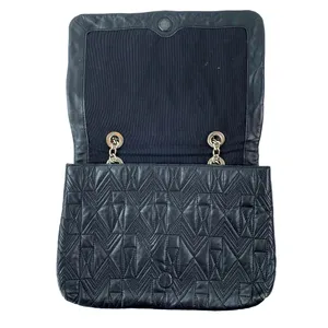 Badgley Mischka Black Faux Leather Vegan Chain Crossbody Purse Bag Handbag OS thumbnail 5