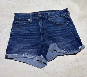 American Eagle hi-rise shortie Blue Denim Shorts 10 thumbnail 1