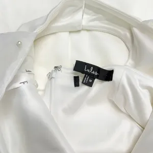 Lulus Beaming Perfection White Pearl Organza Tie-Strap Mini Dress size M thumbnail 7