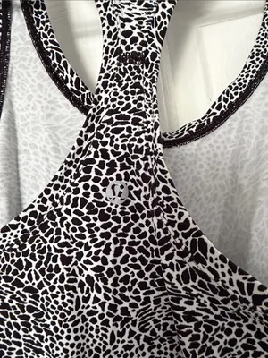 Lululemon Black and White Animal Print Dot Tank Top Size 10 thumbnail 3