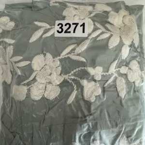 3271 | Lucky Brand Embroidered Tiered Midi Dress Sage Green Cotton Women L thumbnail 11