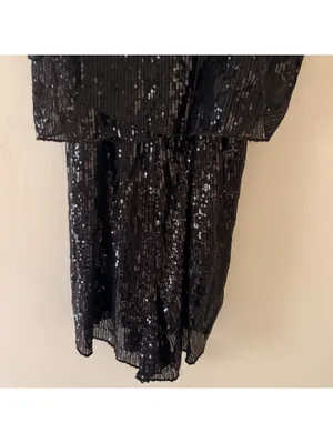 Raga Black Sequin Layered Romper - Women's Size Small thumbnail 4