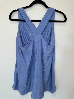 Duluth Trading Co Cross Back Tank Top Size L Blue Heather Activewear thumbnail 3