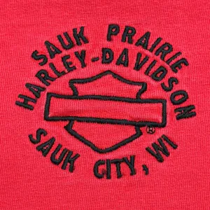 Vintage Harley-Davidson Shirt Women M Red Biker Americana Y2K Grunge Moto Travel thumbnail 5