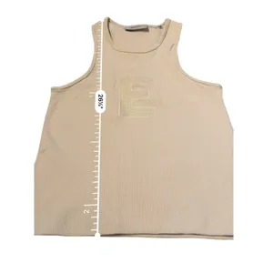 Fear of God NWT Essentials Tank Top Women's Medium Beige Sleeveless Logo Minimal thumbnail 7
