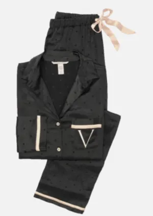 Victoria's Secret Black satin polka dot pajamas thumbnail 1