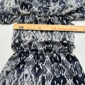 Show Me Your Mumu Romper Womens Medium Blue White Great Snakeskin Rosarita thumbnail 8