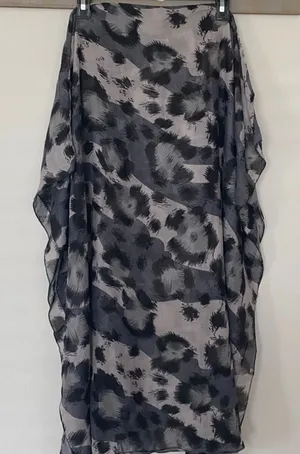 Cheetah Print Scarf Modern Neutal Decor Gray thumbnail 1