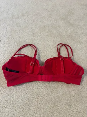 H&M Red Lace Balconette Bra with Double Straps thumbnail 3