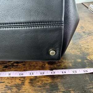 Jimmy Choo Satchel Bag Womens Large Black Leather Top Handle Work Purse Italy thumbnail 16