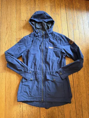Columbia Jacket Womens Medium Blue/Gray Hooded Parka Drawstring Waist Pockets thumbnail 1