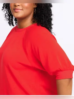 Nine Britton Short Sleeve Scuba Sweatshirt Red Large NWT STITCH FIX thumbnail 3