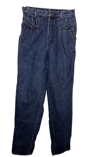 Rocky Mountain Jean Company Rockies High Waisted Western Size 30 11 VTG Pleated thumbnail 1