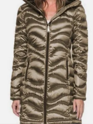Andrew Marc Packable Lightweight Premium Down Puffer Coat Long Midi XS Bronze thumbnail 1